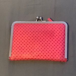 Clasp pocket wallet purse vintage pink and silver